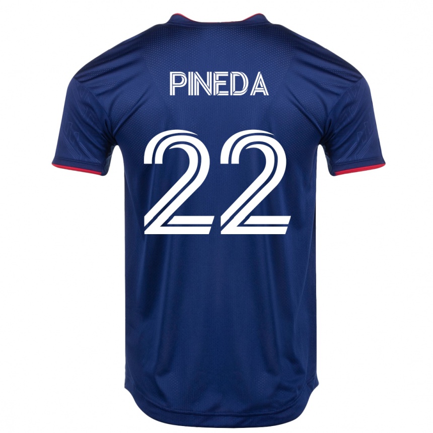 キッズフットボールマウリシオ・ピネダ#22ネイビーホームシャツ2023/24ジャージーユニフォーム