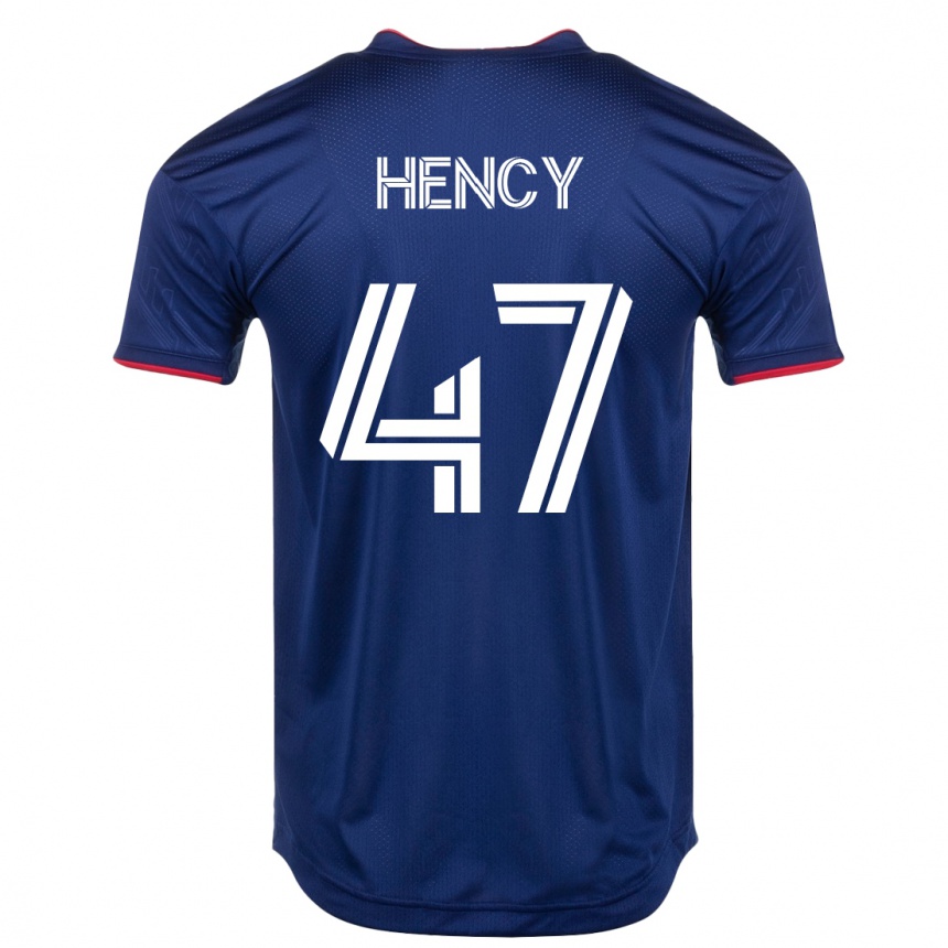 キッズフットボールビリー・ヘンシー#47ネイビーホームシャツ2023/24ジャージーユニフォーム
