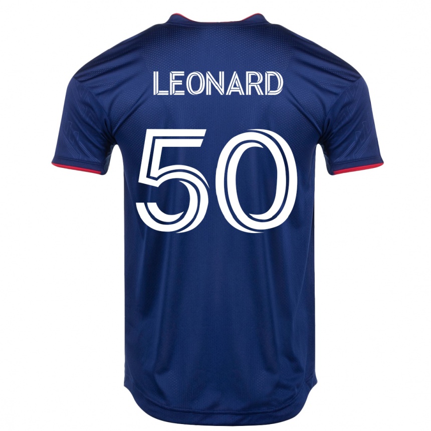 キッズフットボールエリック・レオナルド#50ネイビーホームシャツ2023/24ジャージーユニフォーム