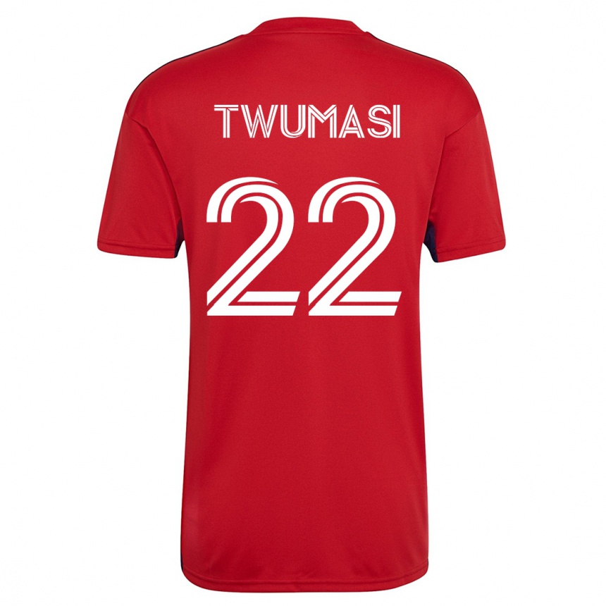キッズフットボールエマ・トゥマシ#22赤ホームシャツ2023/24ジャージーユニフォーム
