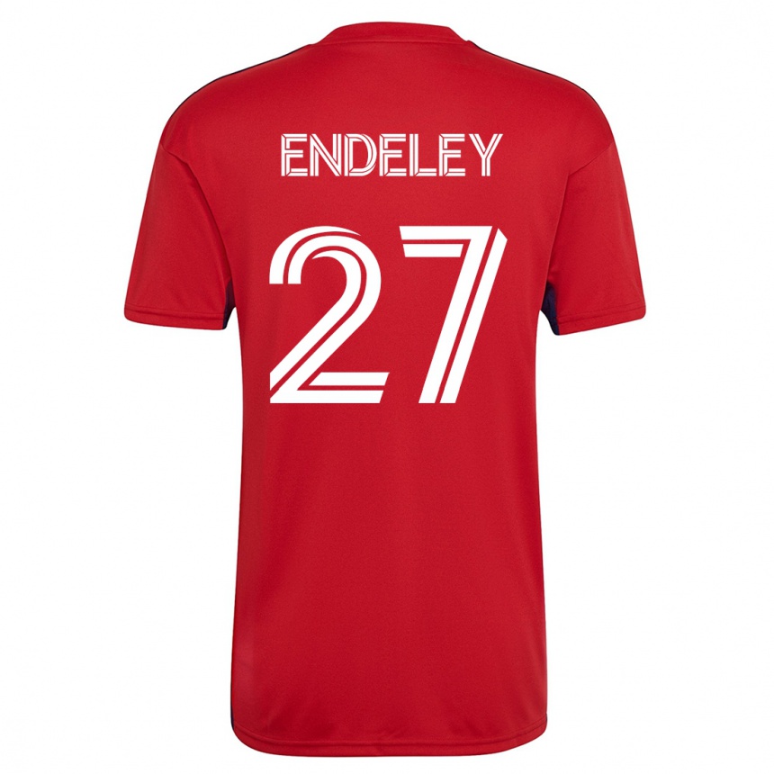 キッズフットボールハーバート・エンドリー#27赤ホームシャツ2023/24ジャージーユニフォーム