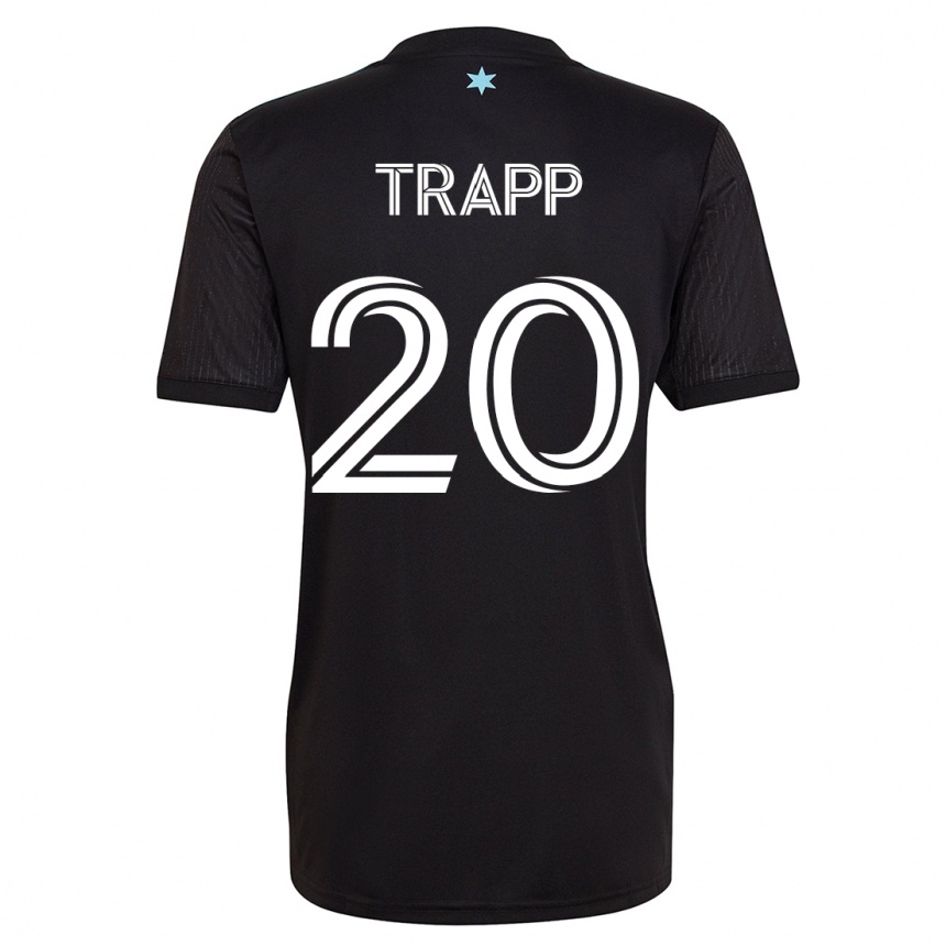 キッズフットボールウィル・トラップ#20黒ホームシャツ2023/24ジャージーユニフォーム