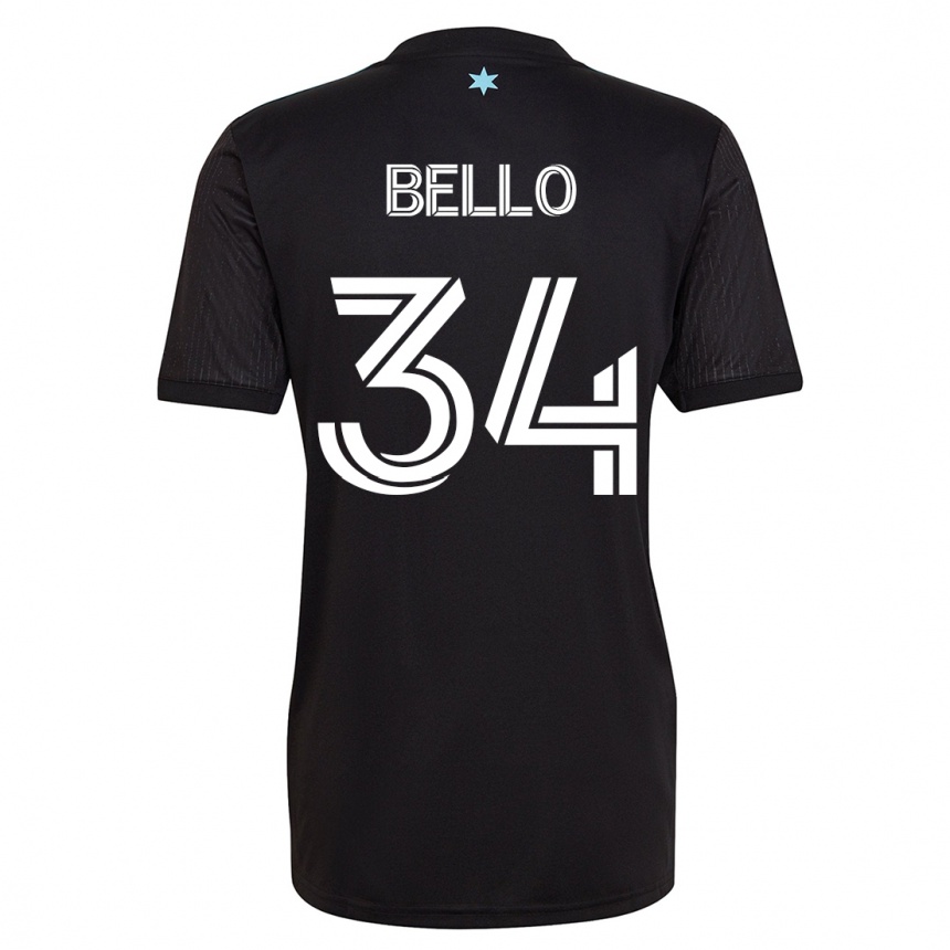 キッズフットボールザイダン・ベロ#34黒ホームシャツ2023/24ジャージーユニフォーム