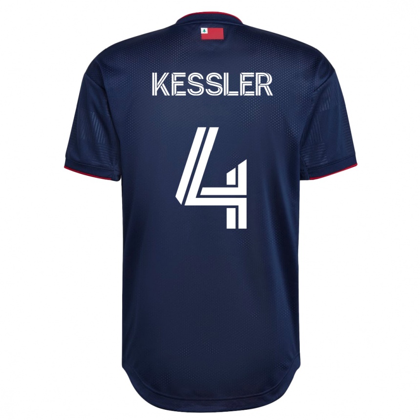 キッズフットボールヘンリー・ケスラー#4ネイビーホームシャツ2023/24ジャージーユニフォーム