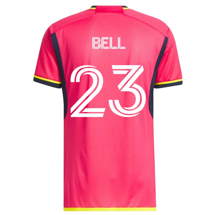 キッズフットボールジョン・ベル#23ピンクホームシャツ2023/24ジャージーユニフォーム