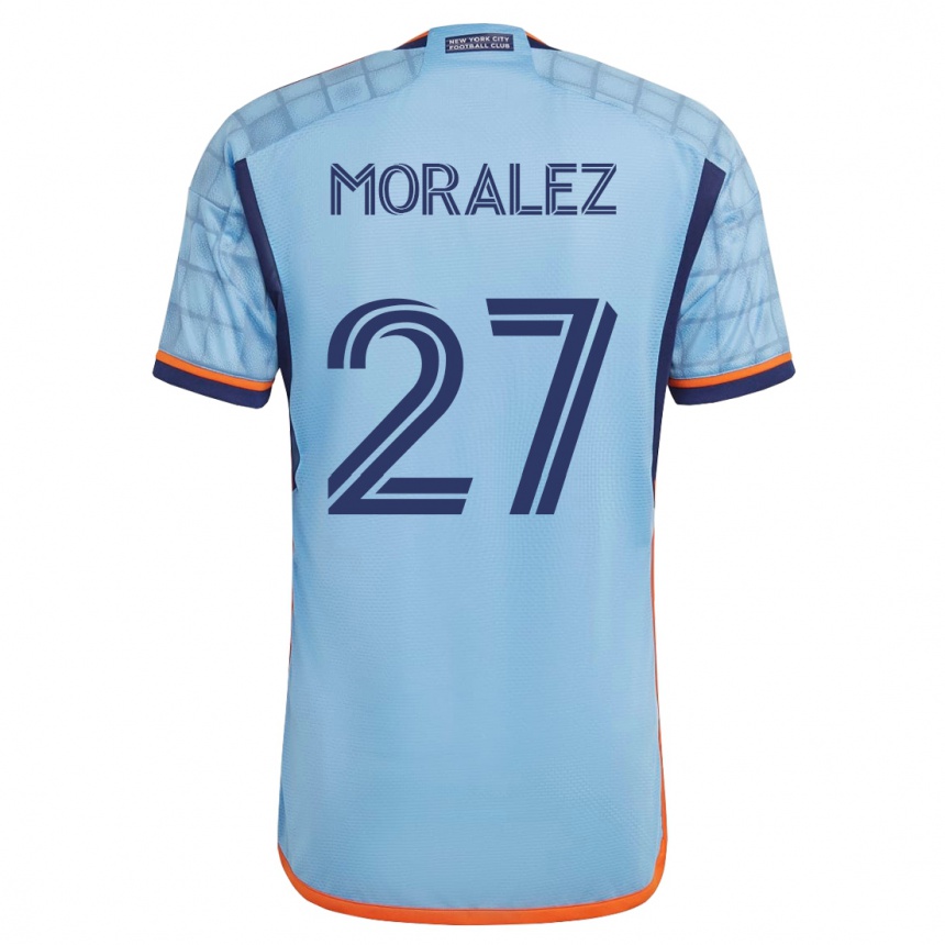 キッズフットボールマキシミリアーノ・モラレス#27青ホームシャツ2023/24ジャージーユニフォーム