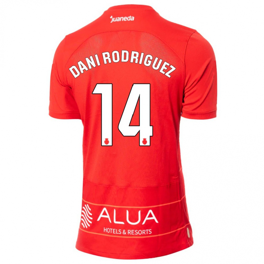 キッズフットボールダニ・ロドリゲス#14赤ホームシャツ2023/24ジャージーユニフォーム