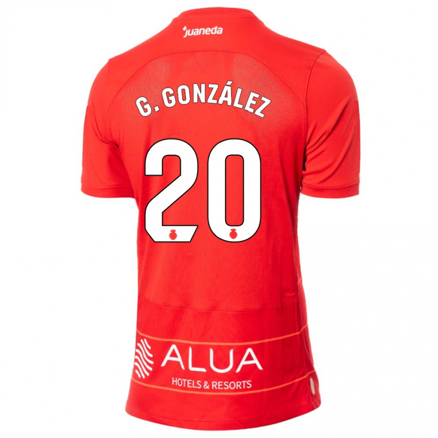 キッズフットボールジョバンニ・ゴンサレス#20赤ホームシャツ2023/24ジャージーユニフォーム