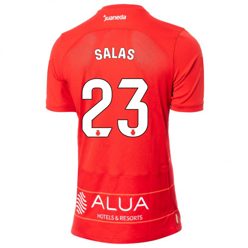キッズフットボールミケル・ジャン・サーラス・フランシ#23赤ホームシャツ2023/24ジャージーユニフォーム