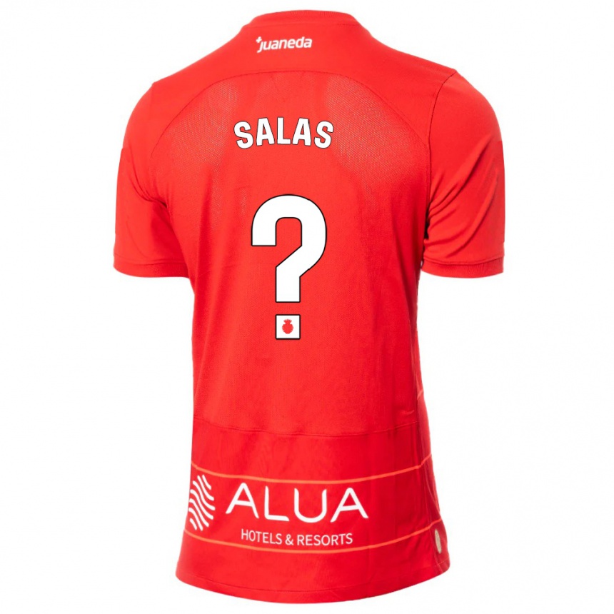 キッズフットボールガブリエル・サラス#0赤ホームシャツ2023/24ジャージーユニフォーム