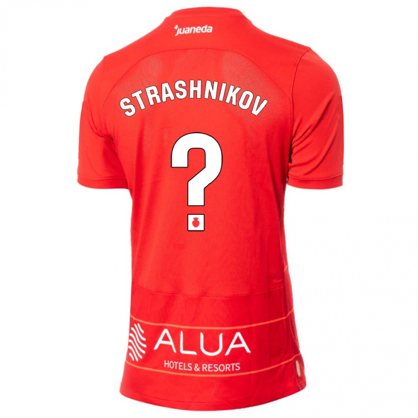 キッズフットボールニコライ・ストラシニコフ#0赤ホームシャツ2023/24ジャージーユニフォーム