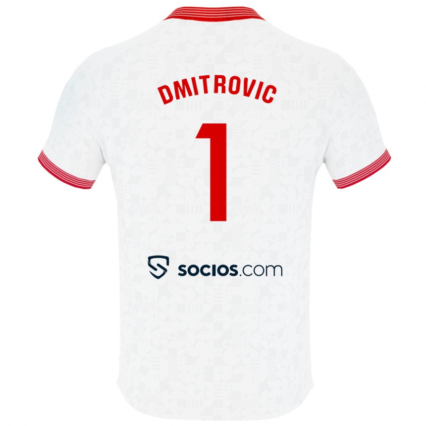 キッズフットボールマルコ・ドミトロヴィッチ#1白ホームシャツ2023/24ジャージーユニフォーム