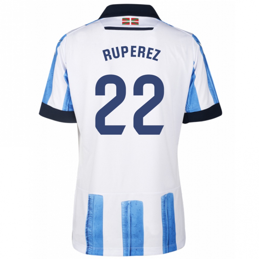 キッズフットボールイニャキ・ルペレス#22ブルーホワイトホームシャツ2023/24ジャージーユニフォーム