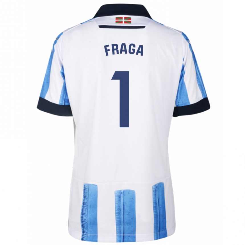 キッズフットボールアイトール・フラガ#1ブルーホワイトホームシャツ2023/24ジャージーユニフォーム