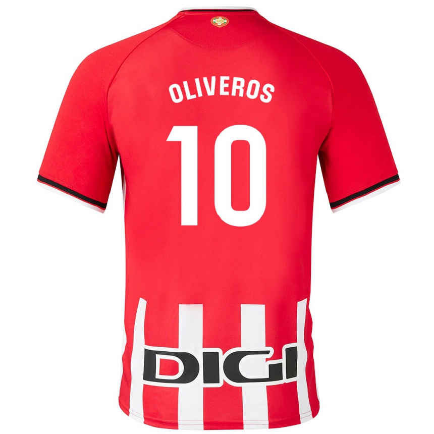 キッズフットボールアイマール・オリベロス・イエロ#10赤ホームシャツ2023/24ジャージーユニフォーム
