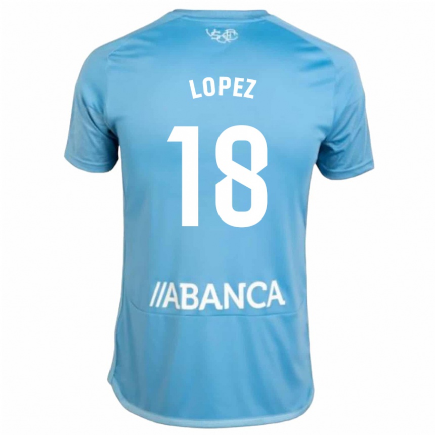 キッズフットボールジョエル・ロペス・サルゲロ#18青ホームシャツ2023/24ジャージーユニフォーム