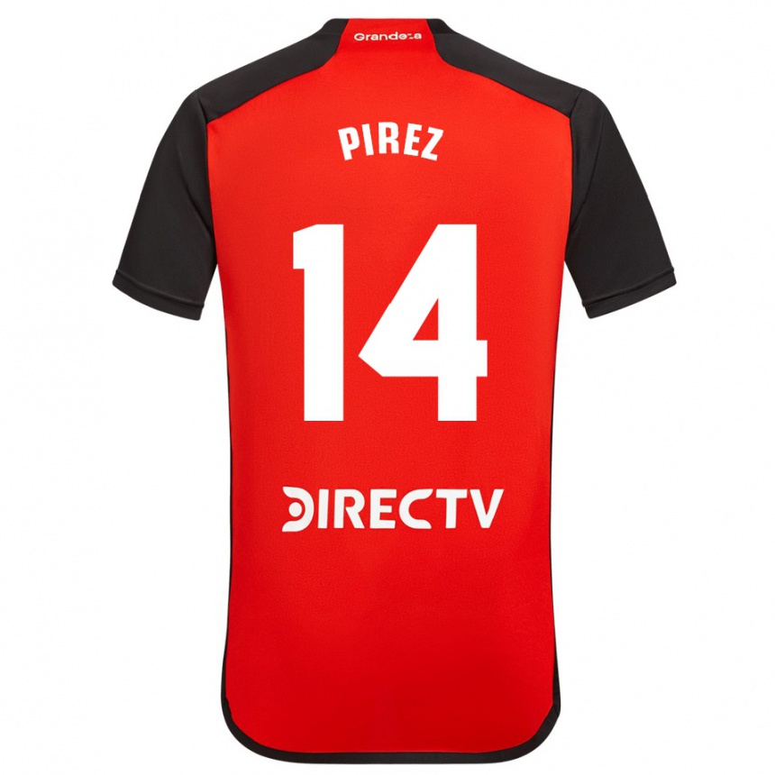 キッズフットボールレアンドロ・ゴンサレス・ピレス#14赤アウェイシャツ2023/24ジャージーユニフォーム