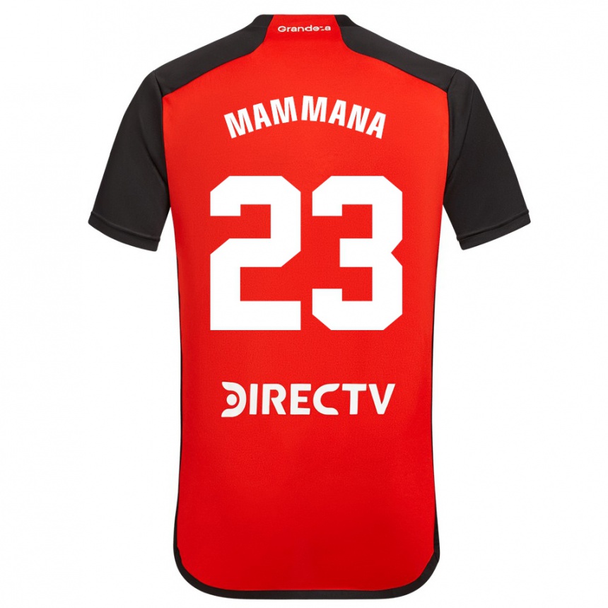 キッズフットボールエマヌエル・マンマナ#23赤アウェイシャツ2023/24ジャージーユニフォーム