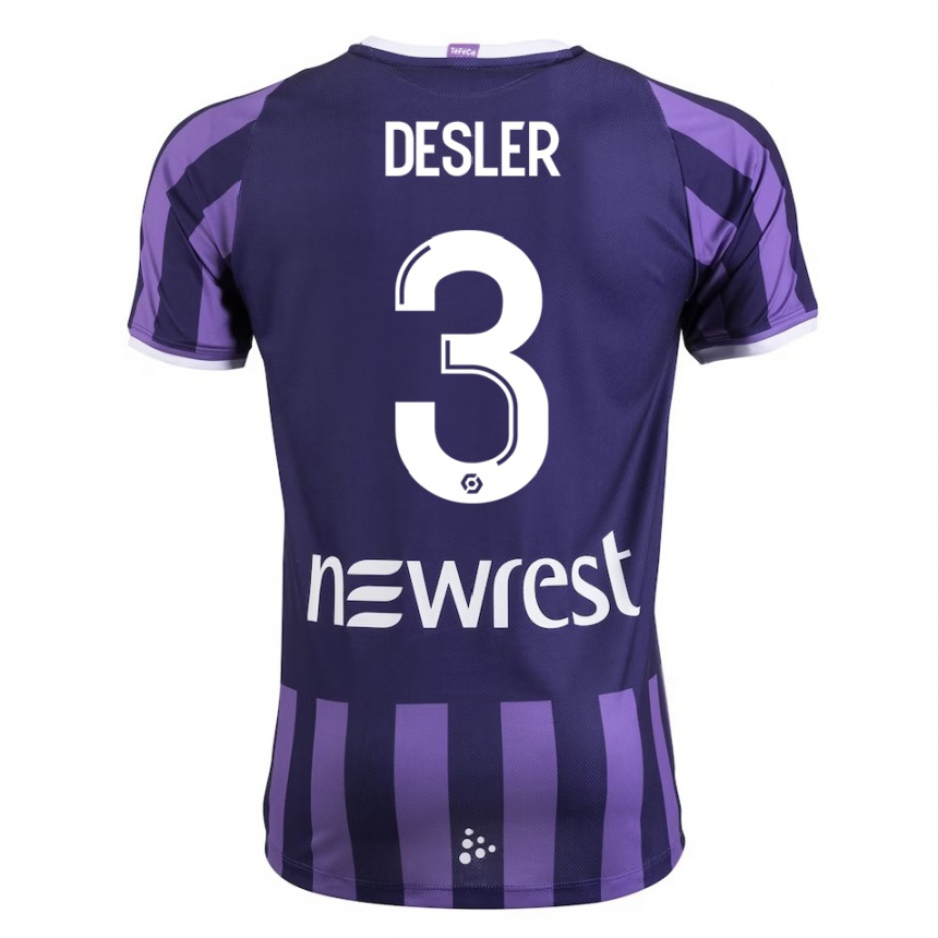 キッズフットボールミッケル・デスラー#3紫アウェイシャツ2023/24ジャージーユニフォーム