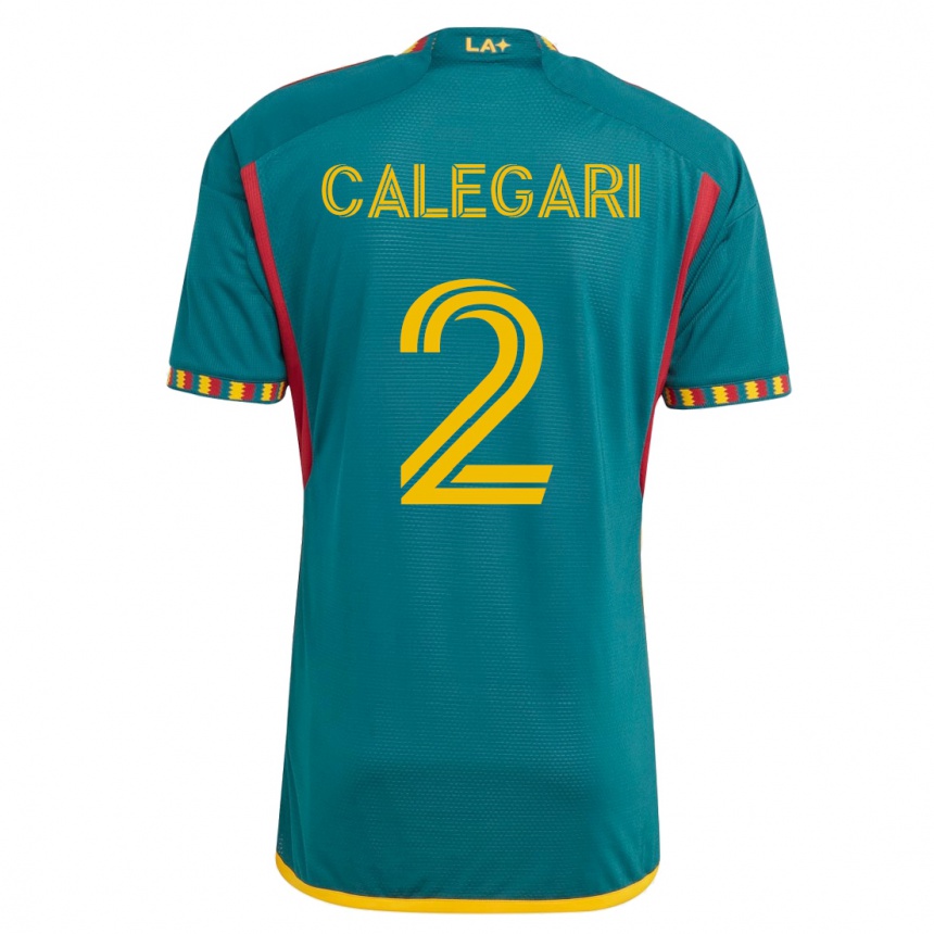 キッズフットボールルーカス・カレガーリ#2緑アウェイシャツ2023/24ジャージーユニフォーム