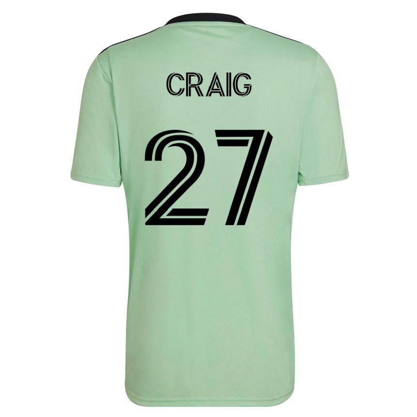 キッズフットボールブランダン・クレイグ#27ライトグリーンアウェイシャツ2023/24ジャージーユニフォーム
