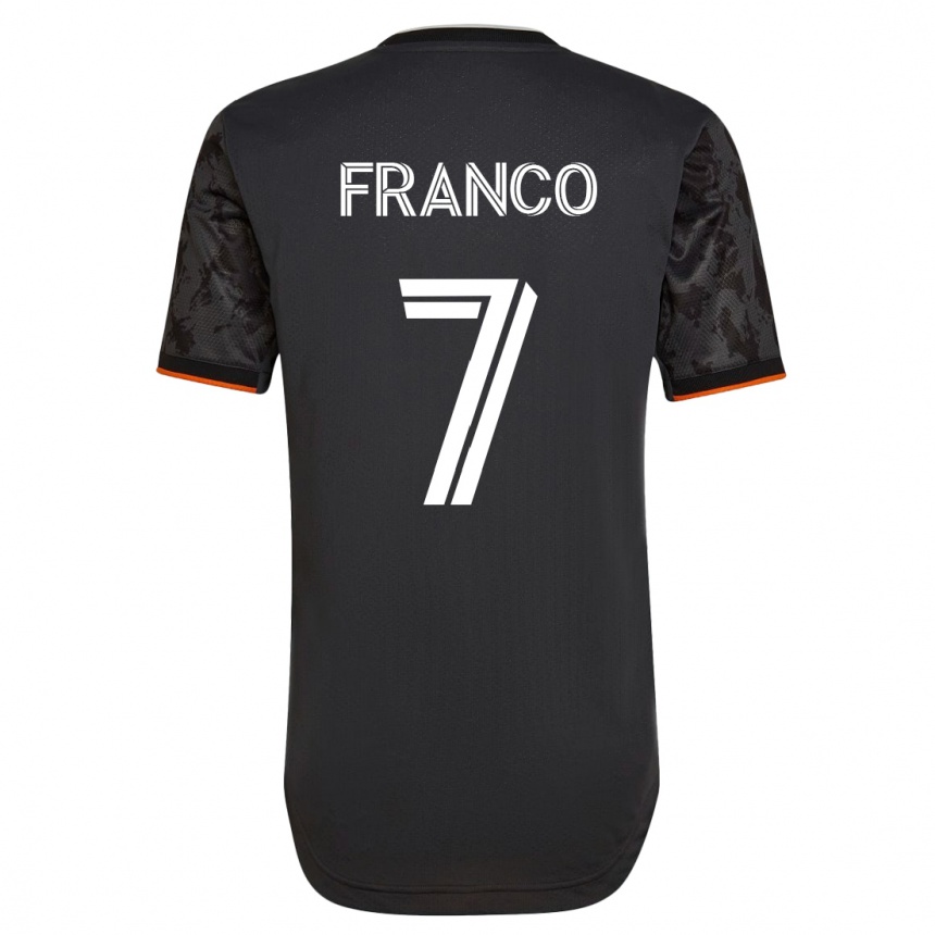 キッズフットボールイバン・フランコ#7黒アウェイシャツ2023/24ジャージーユニフォーム