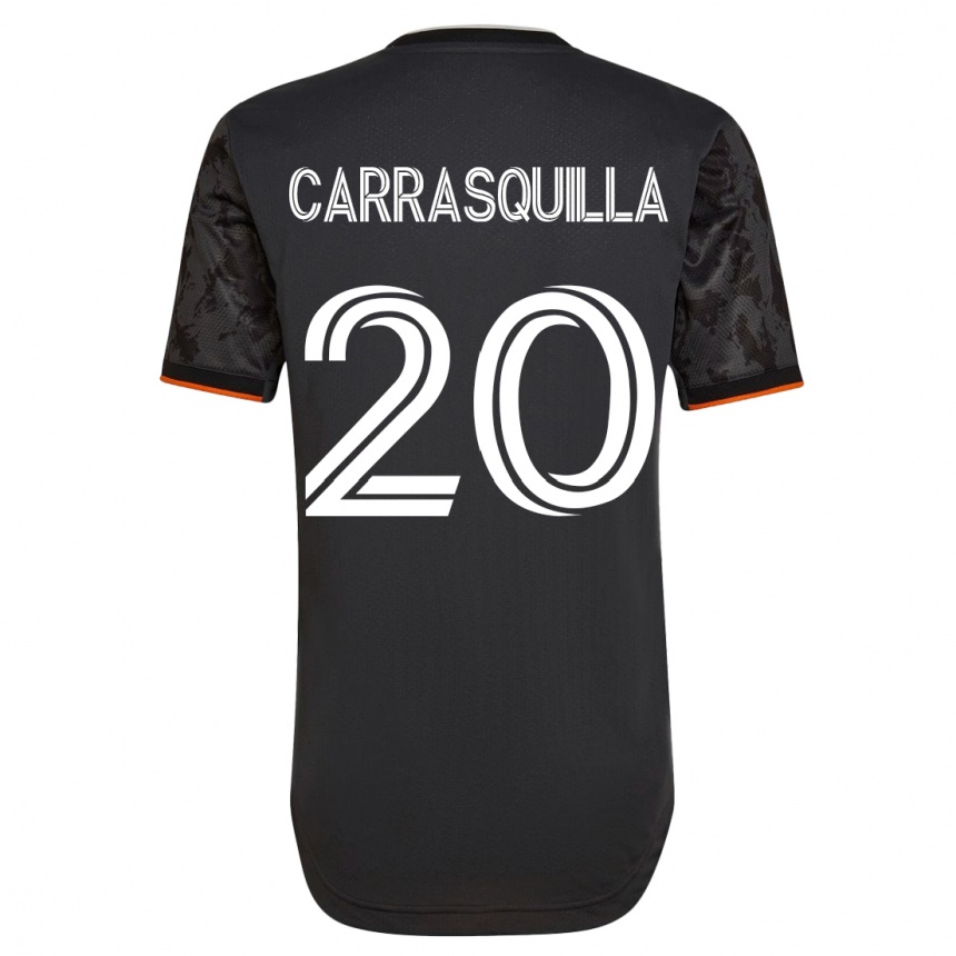 キッズフットボールアダルベルト・カラスキージャ#20黒アウェイシャツ2023/24ジャージーユニフォーム