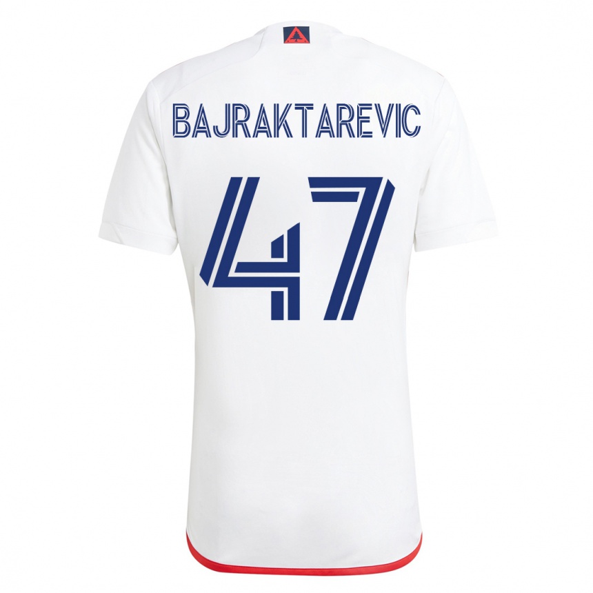 キッズフットボールエスミル・バイラクタレヴィチ#47赤、白アウェイシャツ2023/24ジャージーユニフォーム