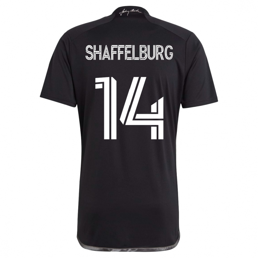 キッズフットボールジェイコブ・シャッフェルバーグ#14黒アウェイシャツ2023/24ジャージーユニフォーム