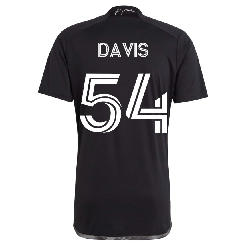 キッズフットボールショーン・デイヴィス#54黒アウェイシャツ2023/24ジャージーユニフォーム