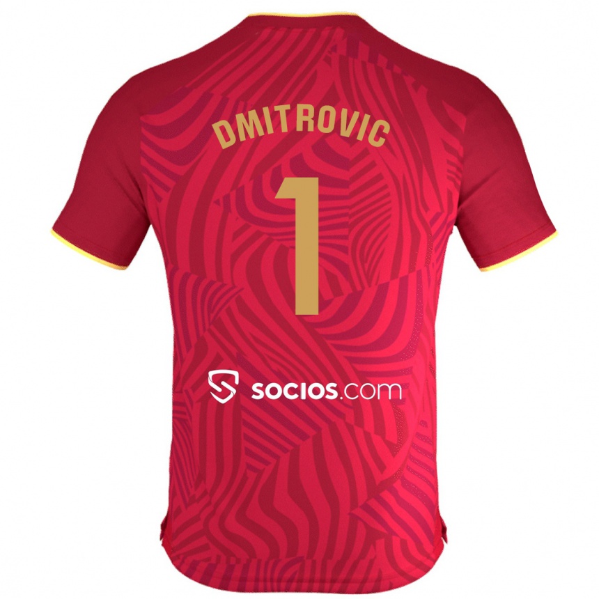 キッズフットボールマルコ・ドミトロヴィッチ#1赤アウェイシャツ2023/24ジャージーユニフォーム