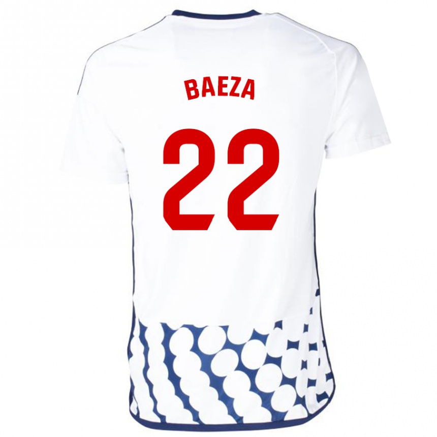 キッズフットボールミゲル・バエサ#22白アウェイシャツ2023/24ジャージーユニフォーム