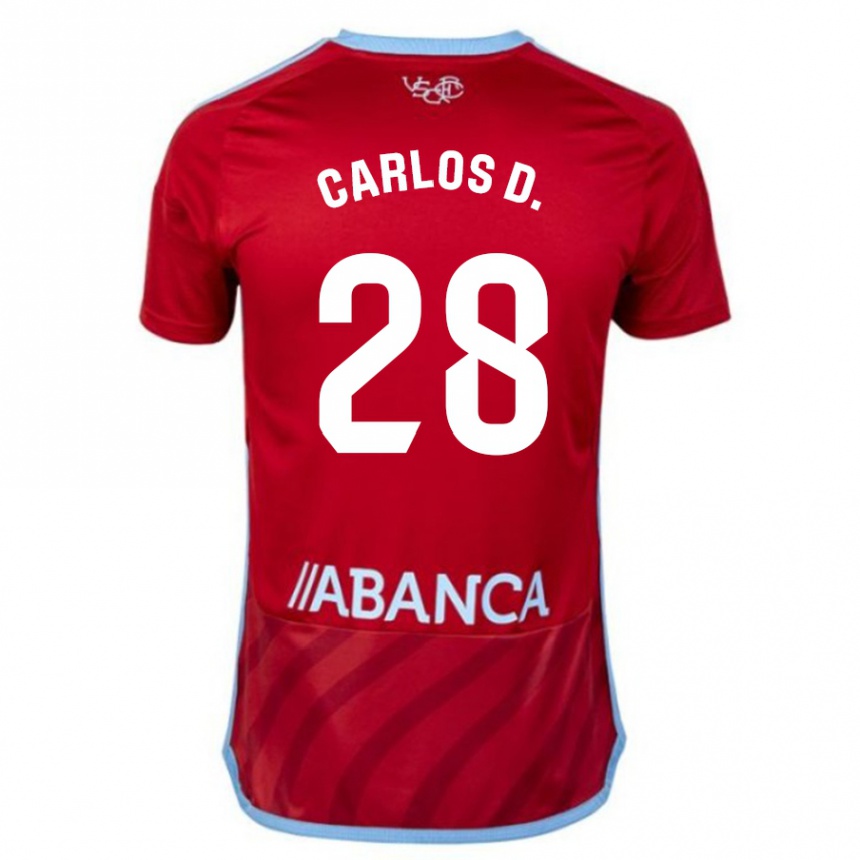 キッズフットボールカルロス・ドミンゲス・カセレス#28赤アウェイシャツ2023/24ジャージーユニフォーム