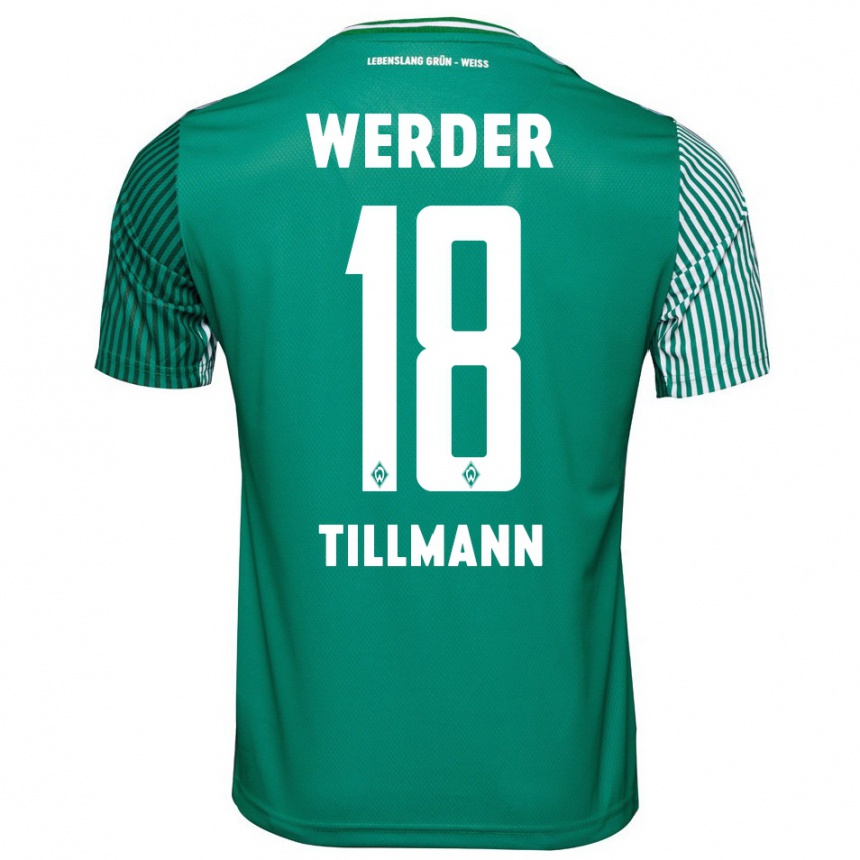 メンズフットボールフェリックス・ティルマン#18緑ホームシャツ2023/24ジャージーユニフォーム
