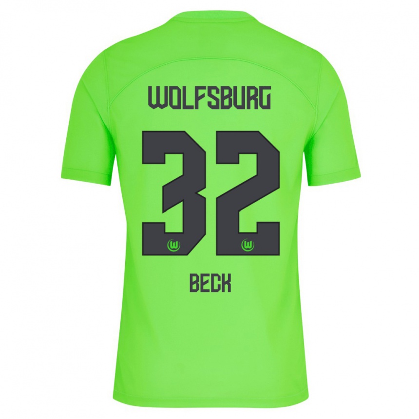 メンズフットボールキアラ・ベック#32緑ホームシャツ2023/24ジャージーユニフォーム