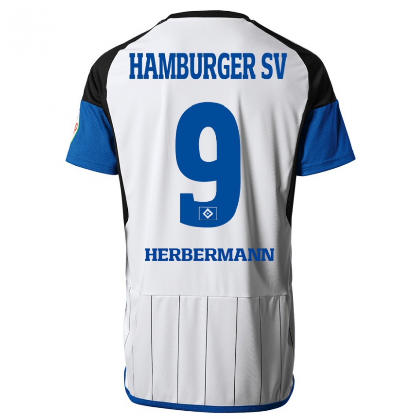 メンズフットボールケビン・ハーバーマン#9白ホームシャツ2023/24ジャージーユニフォーム