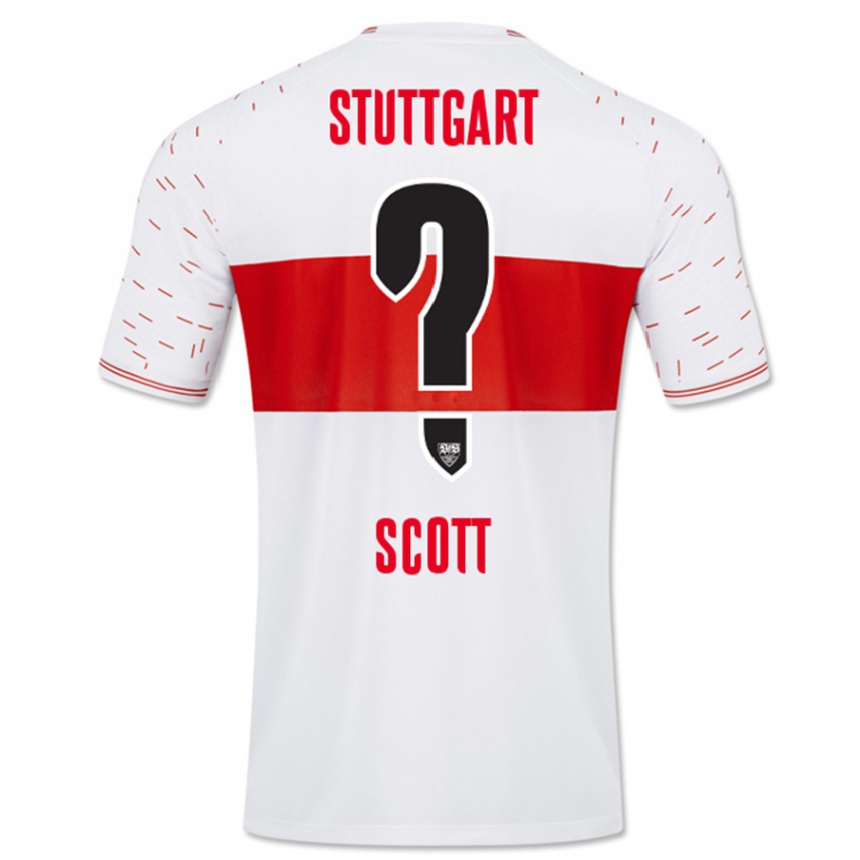 メンズフットボールイライジャ・スコット#0白ホームシャツ2023/24ジャージーユニフォーム