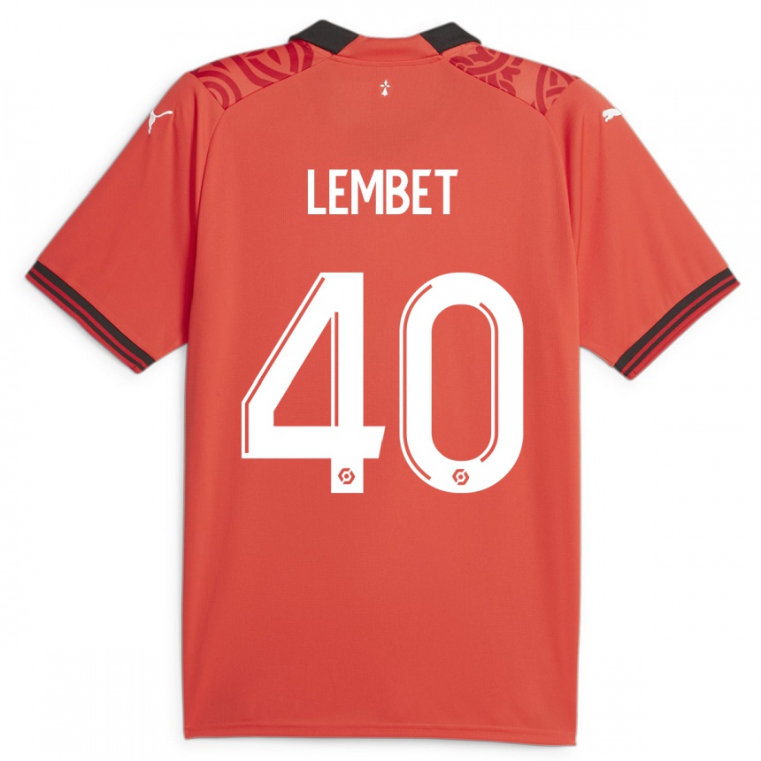 メンズフットボールジェフリー・ラムベット#40赤ホームシャツ2023/24ジャージーユニフォーム