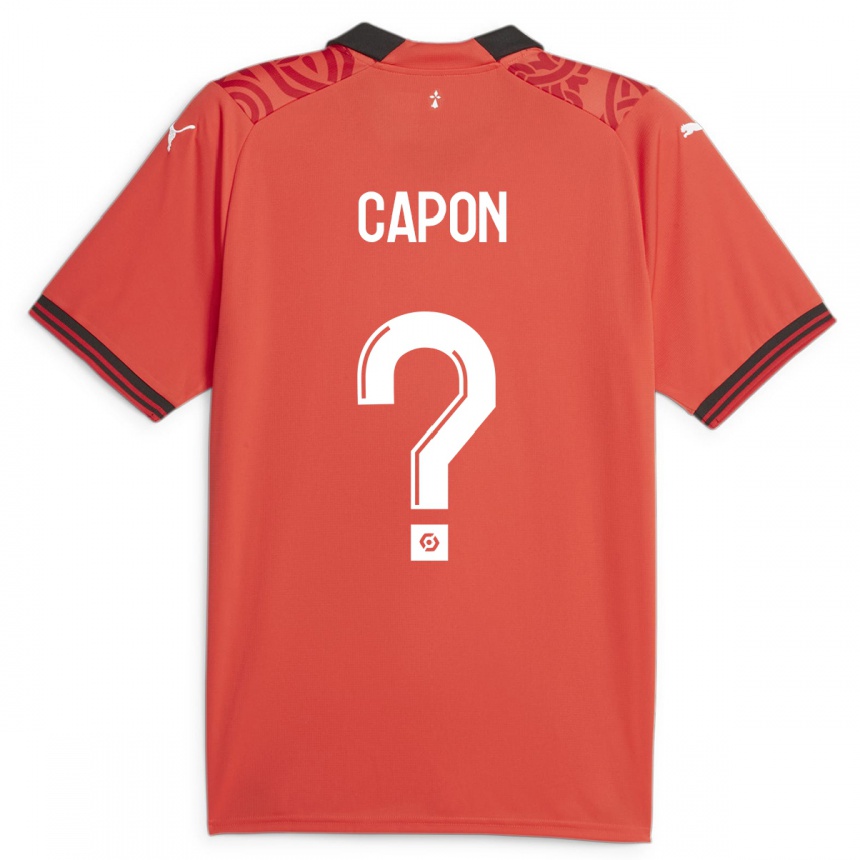 メンズフットボールジョセフ・カポン#0赤ホームシャツ2023/24ジャージーユニフォーム