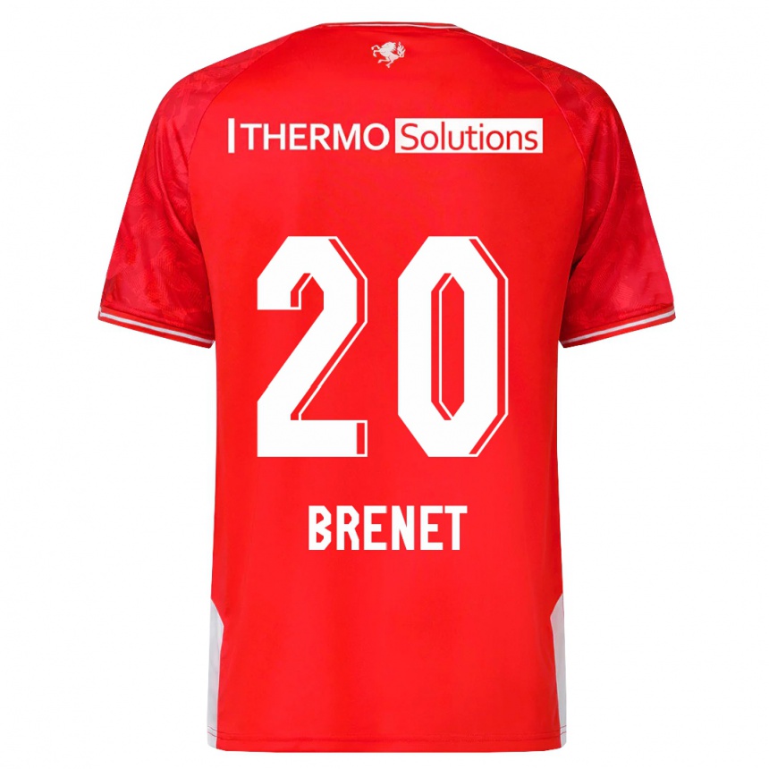 メンズフットボールジョシュア・ブレネト#20赤ホームシャツ2023/24ジャージーユニフォーム