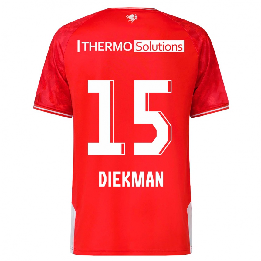 メンズフットボールジル・イルゼ・ディークマン#15赤ホームシャツ2023/24ジャージーユニフォーム