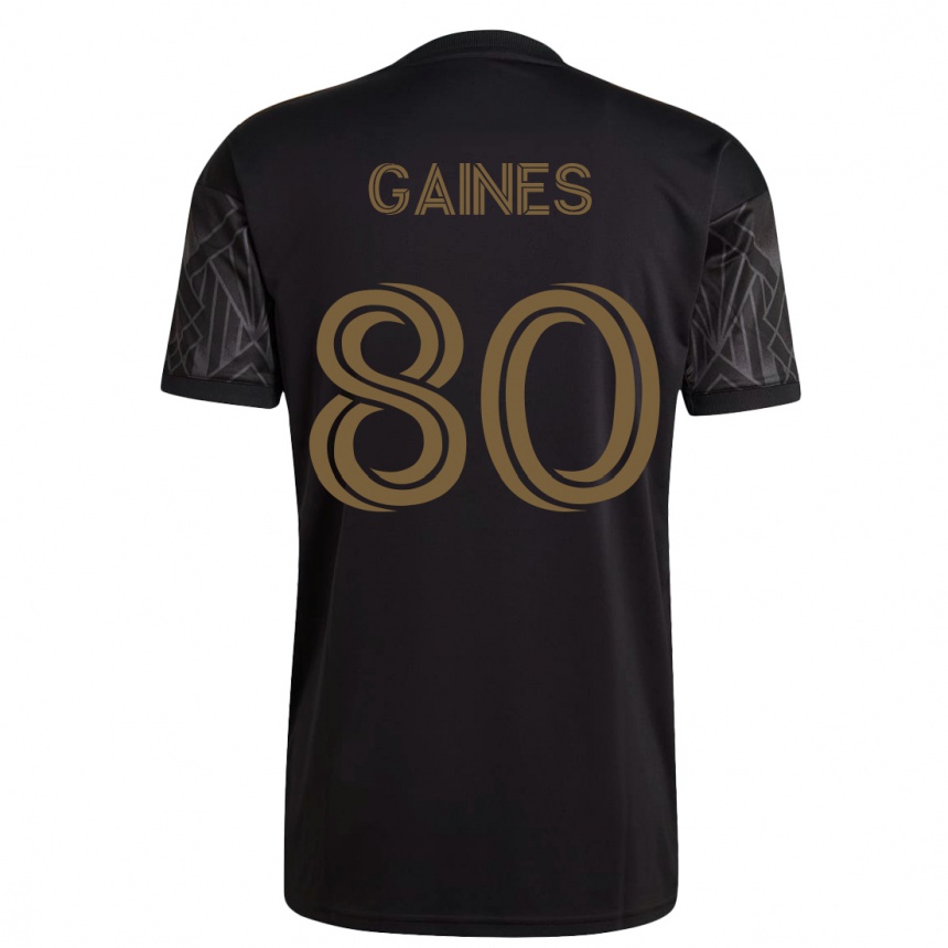 メンズフットボールジュリアン・ゲインズ#80黒ホームシャツ2023/24ジャージーユニフォーム