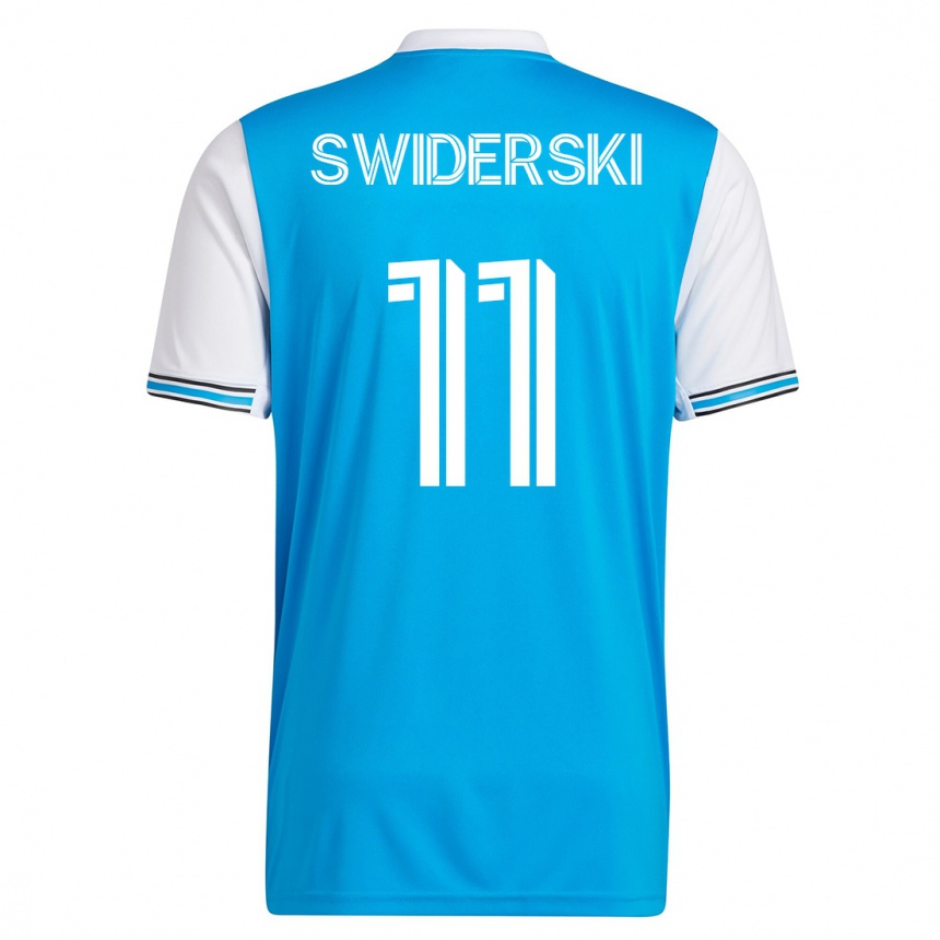 メンズフットボールカロル・シフィデルスキ#11青ホームシャツ2023/24ジャージーユニフォーム