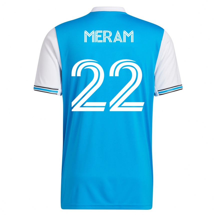 メンズフットボールジャスティン・メラム#22青ホームシャツ2023/24ジャージーユニフォーム