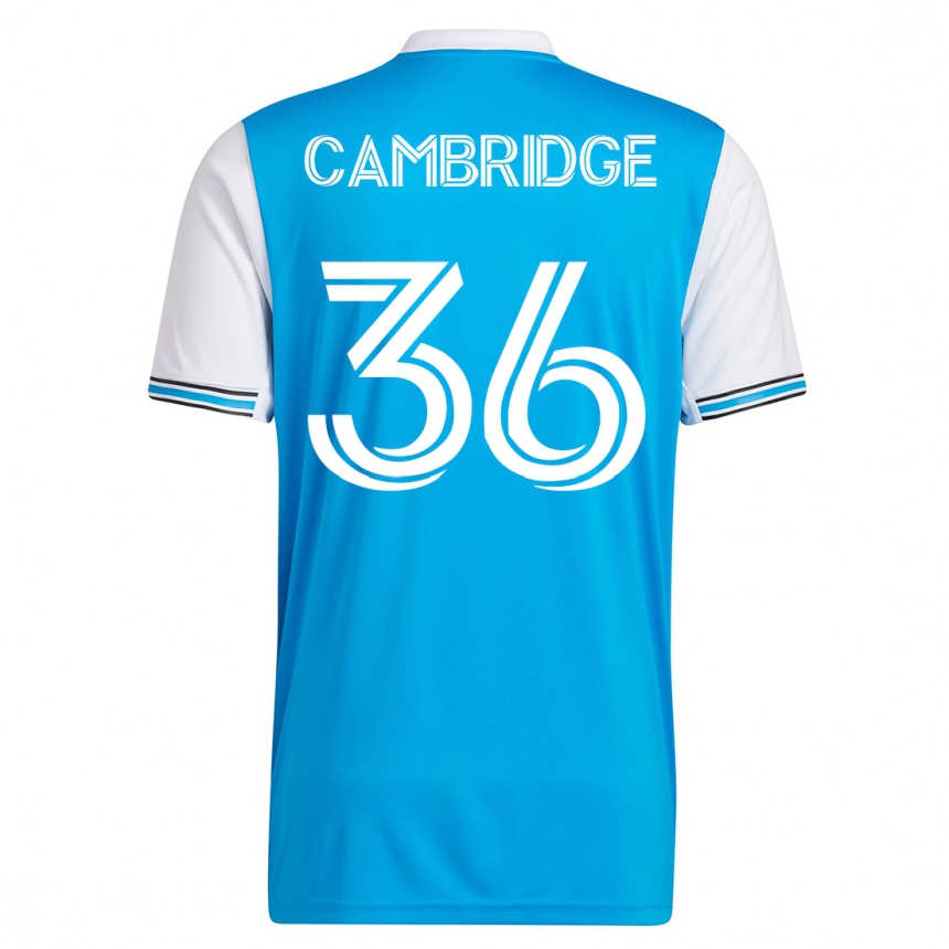 メンズフットボールブランドン・ケンブリッジ#36青ホームシャツ2023/24ジャージーユニフォーム
