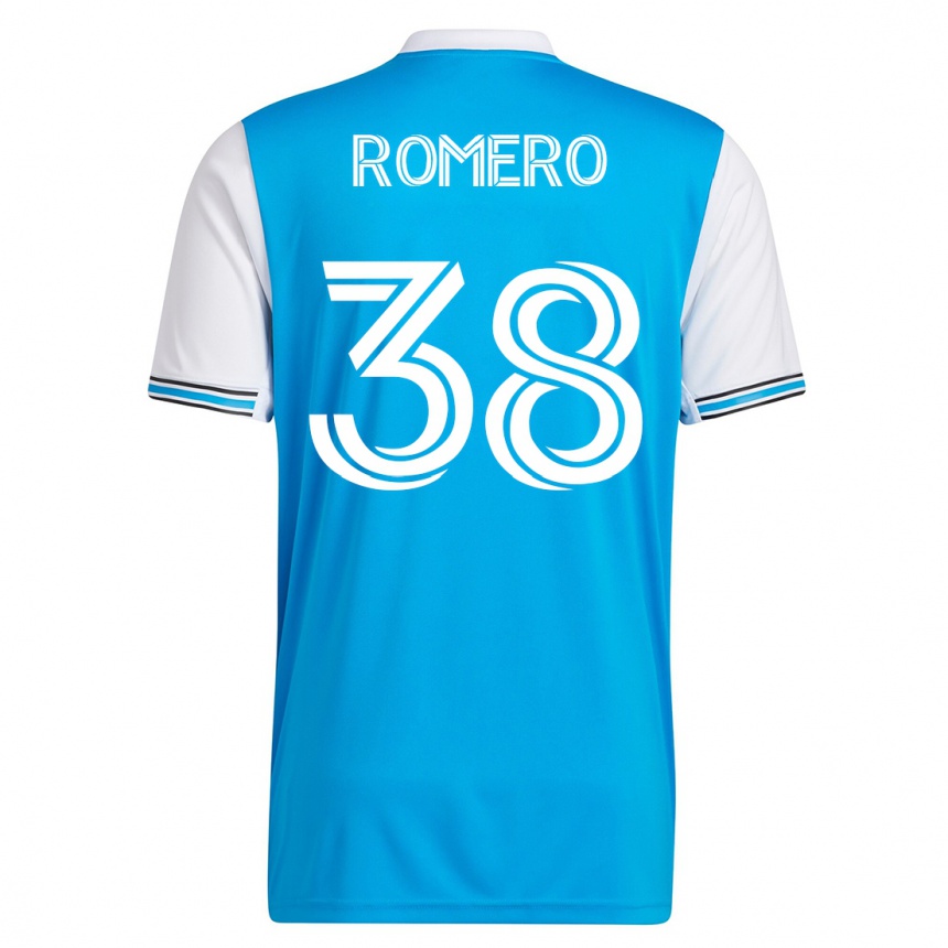 メンズフットボールブライアン・カルモナ・ロメロ#38青ホームシャツ2023/24ジャージーユニフォーム