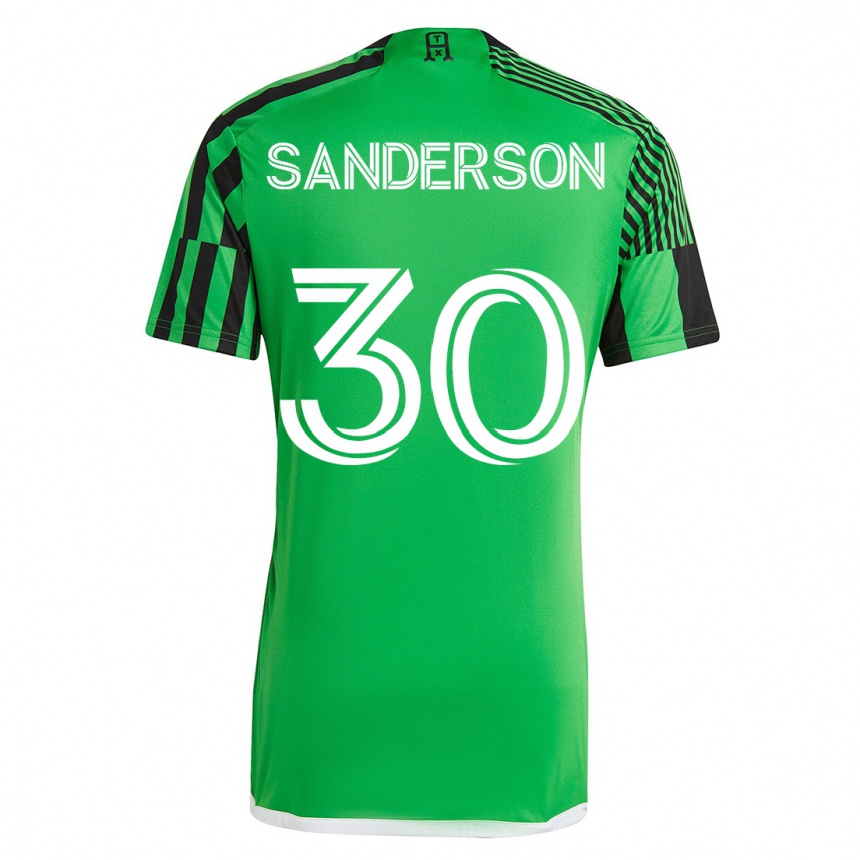メンズフットボールスペンサー・サンダーソン#30グリーンブラックホームシャツ2023/24ジャージーユニフォーム
