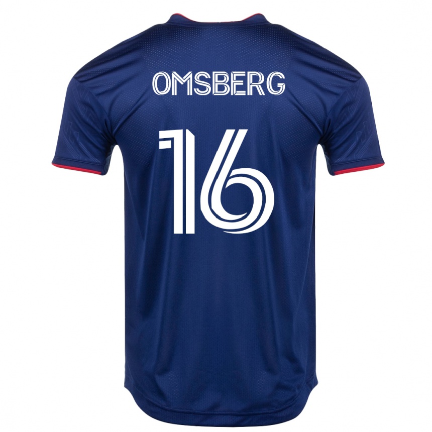 メンズフットボールワイアット・オムスバーグ #16ネイビーホームシャツ2023/24ジャージーユニフォーム