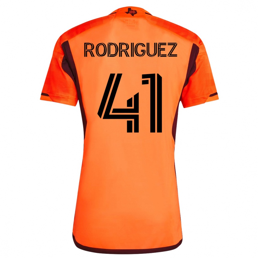 メンズフットボールセバスティアン・ロドリゲス#41オレンジホームシャツ2023/24ジャージーユニフォーム