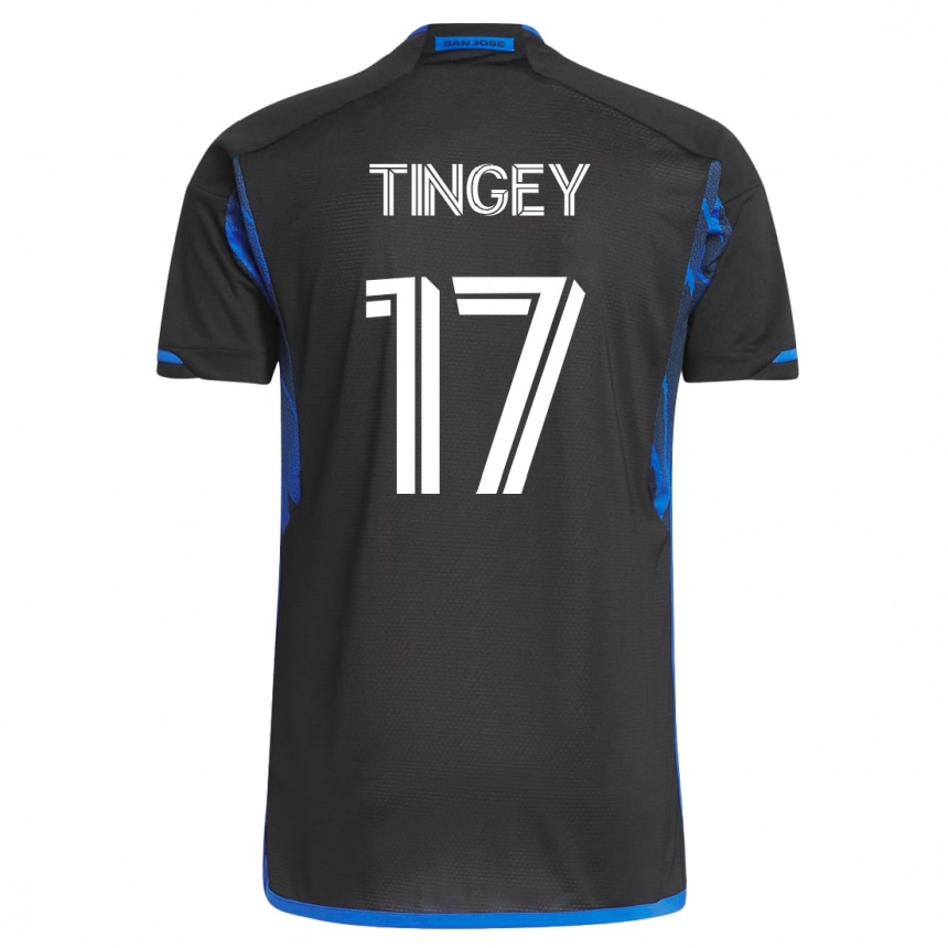 メンズフットボールキーガン・ケリー・ティンゲイ#17青黒ホームシャツ2023/24ジャージーユニフォーム